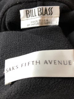 Bill Blass Vintage Größe 14 Schwarz Schurwolle Chic Blazer Jacke