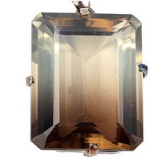 Lampe à suspension unique et rare en argent sterling avec smoketrine étincelante de 69 carats