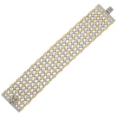 Magnificent Costume Jewelry White And Yellow CZ Diamond Bracelet