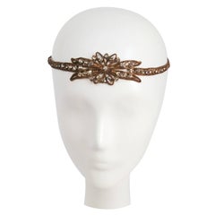 1920s Rhinestone & Brass Starburst Headband