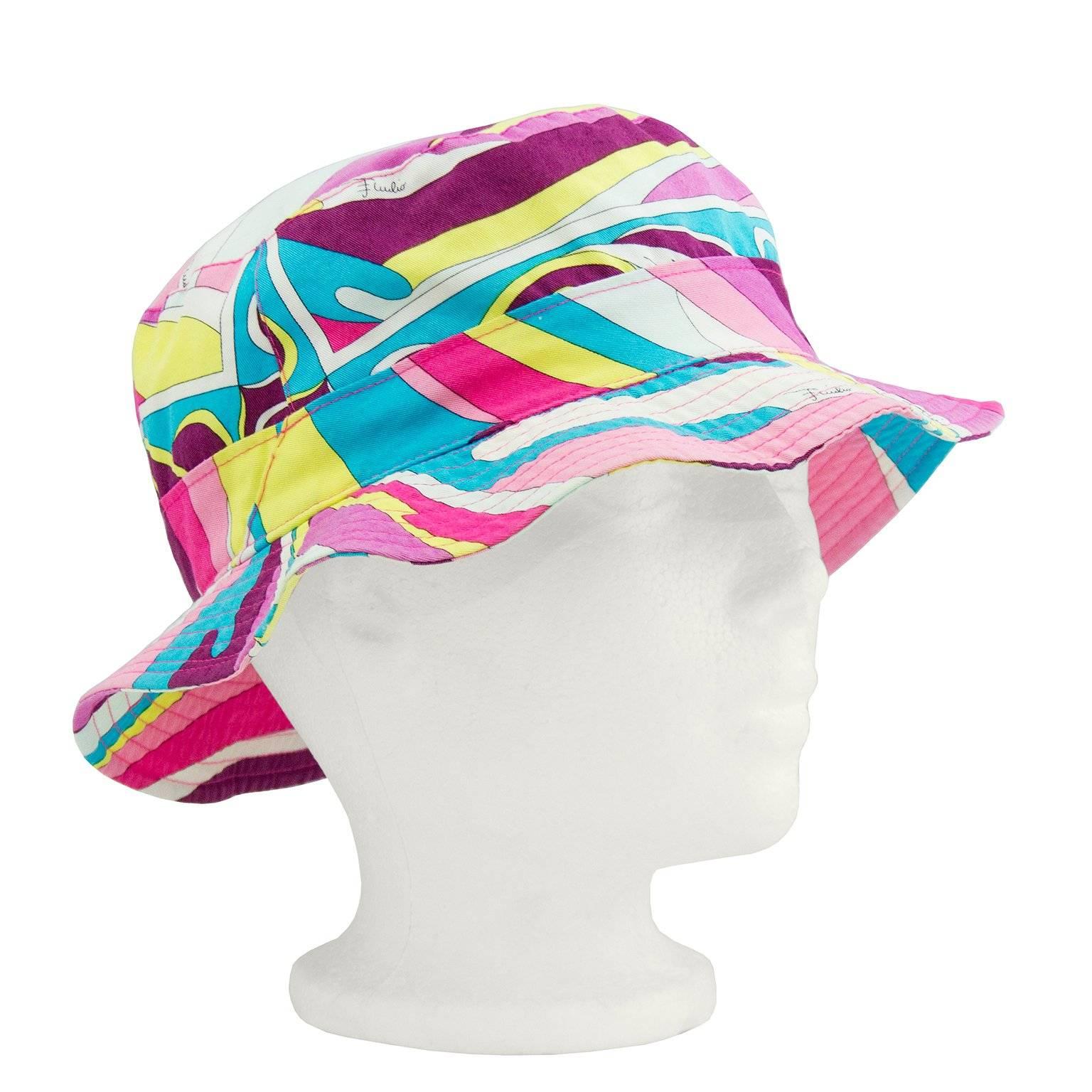Emilio Pucci Pink and Blue Bucket Hat 