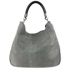 YVES SAINT LAURENT A/W 2010 "Roady" Graue Stachelrochen Leder Hobo Tasche Geldbörse YSL