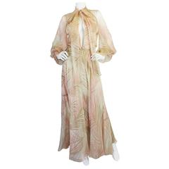 S/S 1974 Christian Dior Haute Couture Silk Gown 12