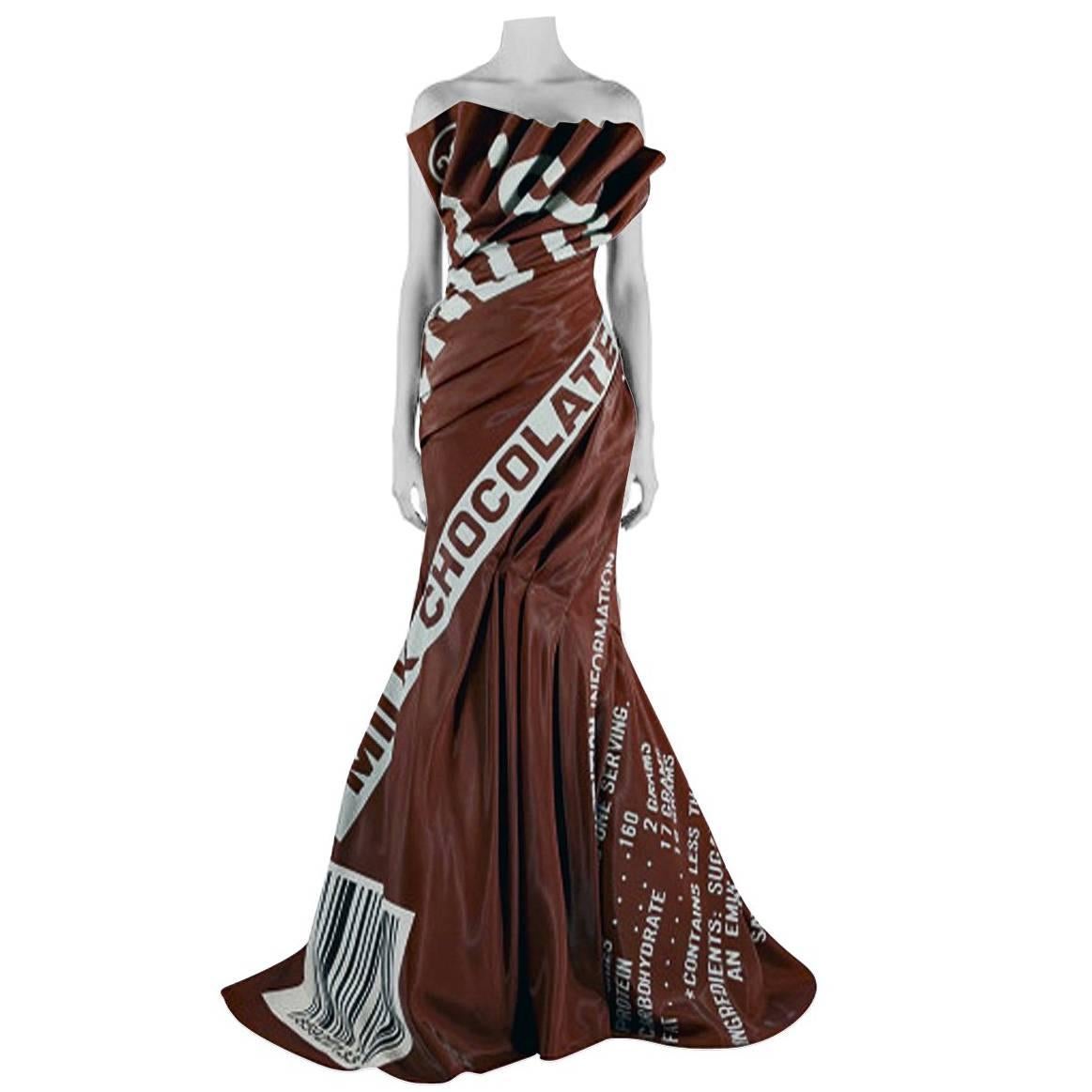 Moschino Couture Hershey Chocolate Bar Runway Gown   New