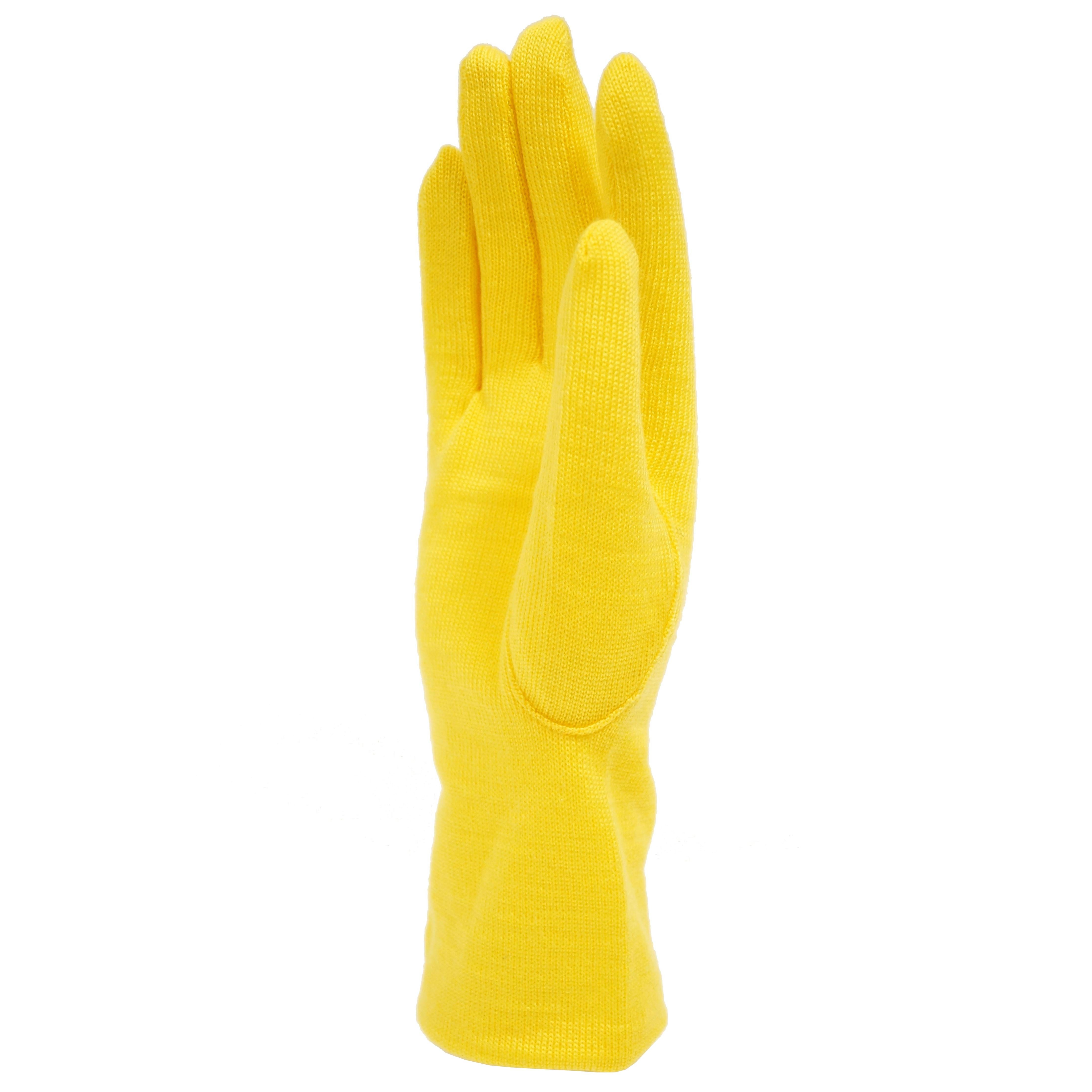 1980s Yohji Yamamoto Yellow Wool Blend Knit Gloves For Sale