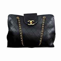 Chanel Lammfell gesteppte Leder-Reisetasche