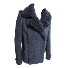 CHANEL Navy Tweed Wool Jacket