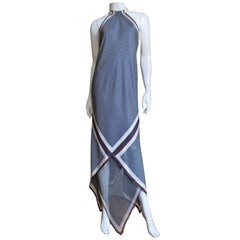 1990s Vintage Valentino Silk Halter Maxi Dress