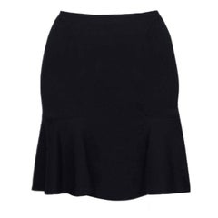 Alaia Black Wool Flared Skirt sz FR42