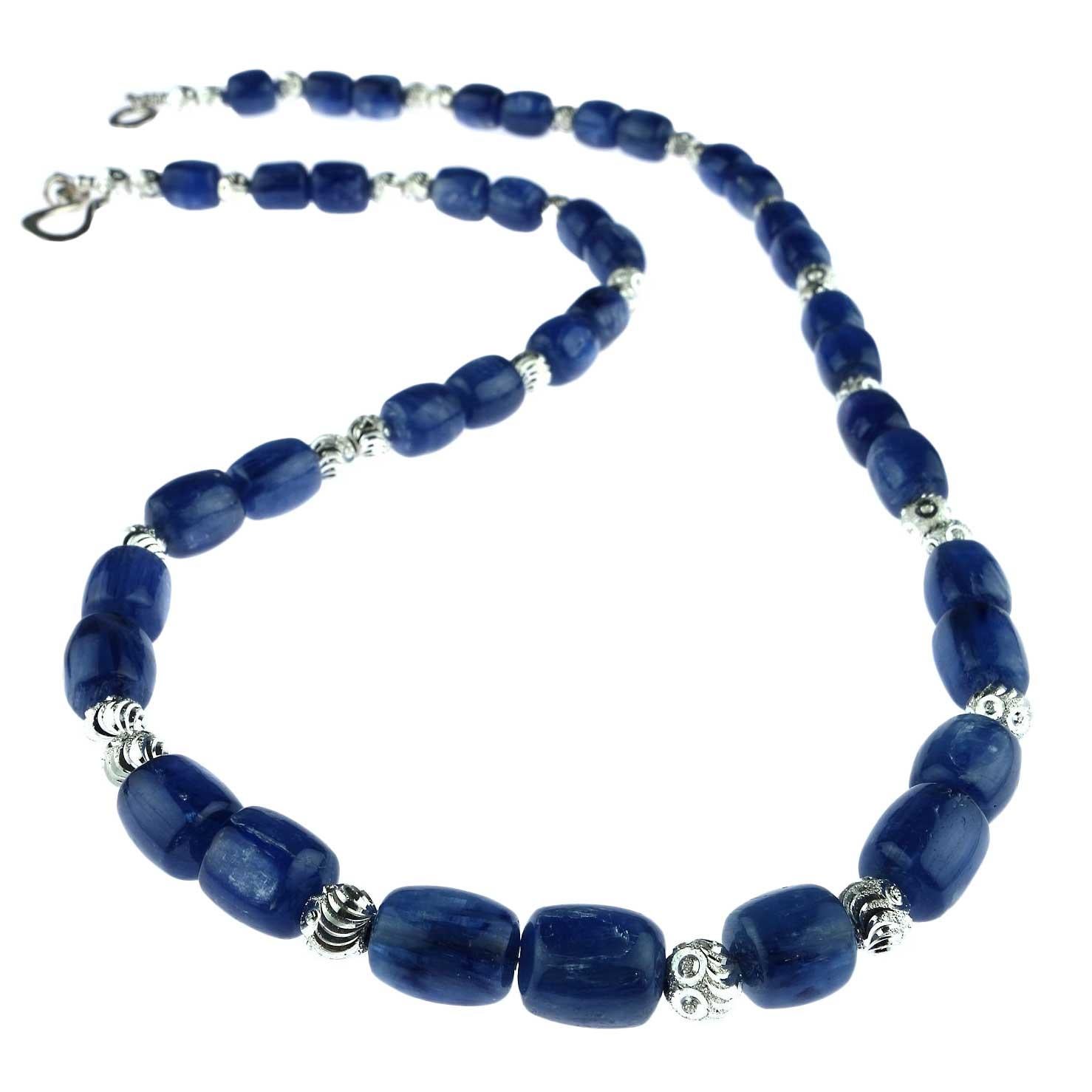 Blue Kyanite and Silver Necklace