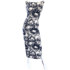robe des années 50 Mr. Blackwell noir et blanc Taille 10 / 12 incrustée de strass