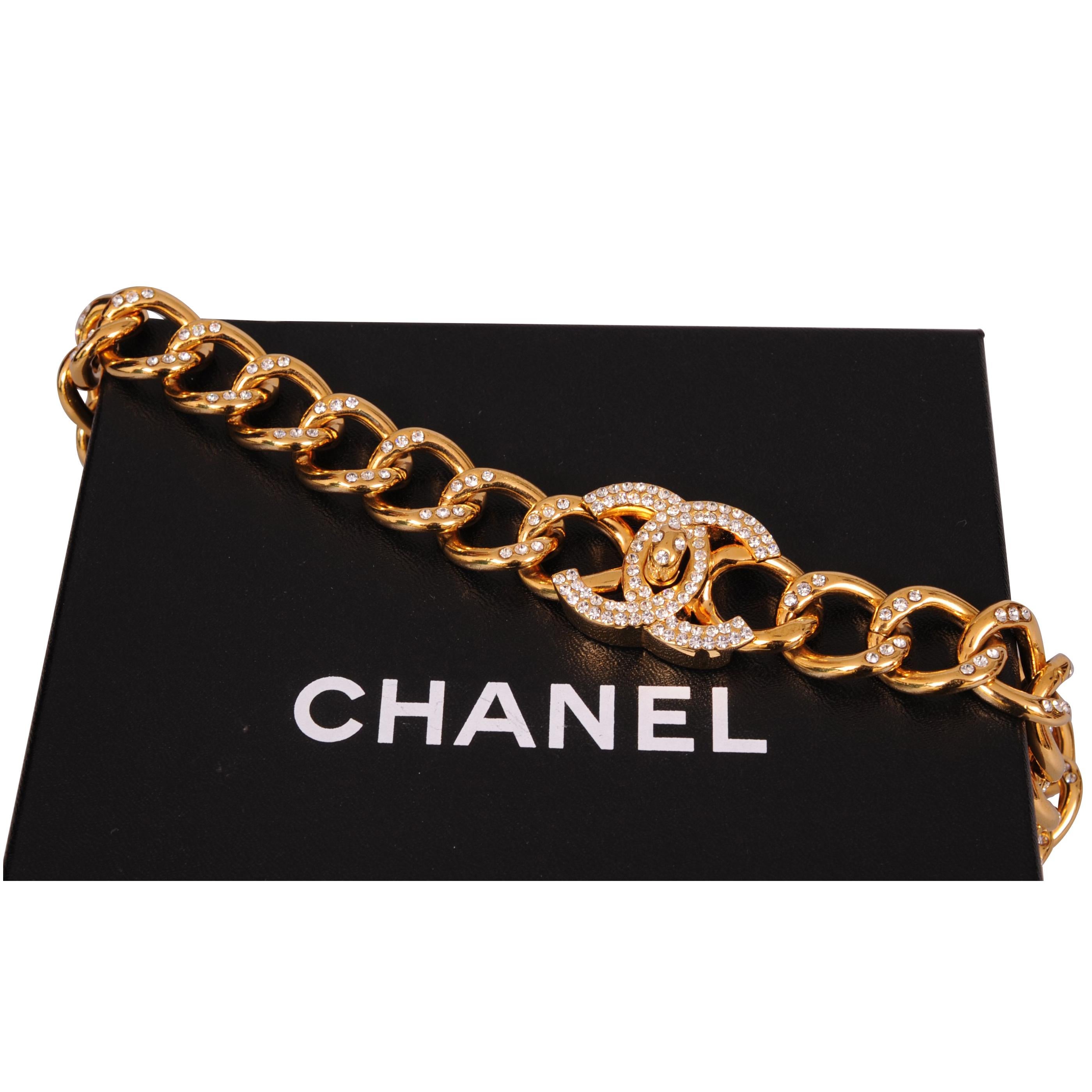 Chanel Diamante Studded Classic Chain Belt  