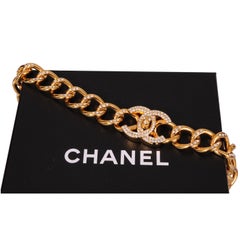 Vintage Chanel Diamante Studded Classic Chain Belt  