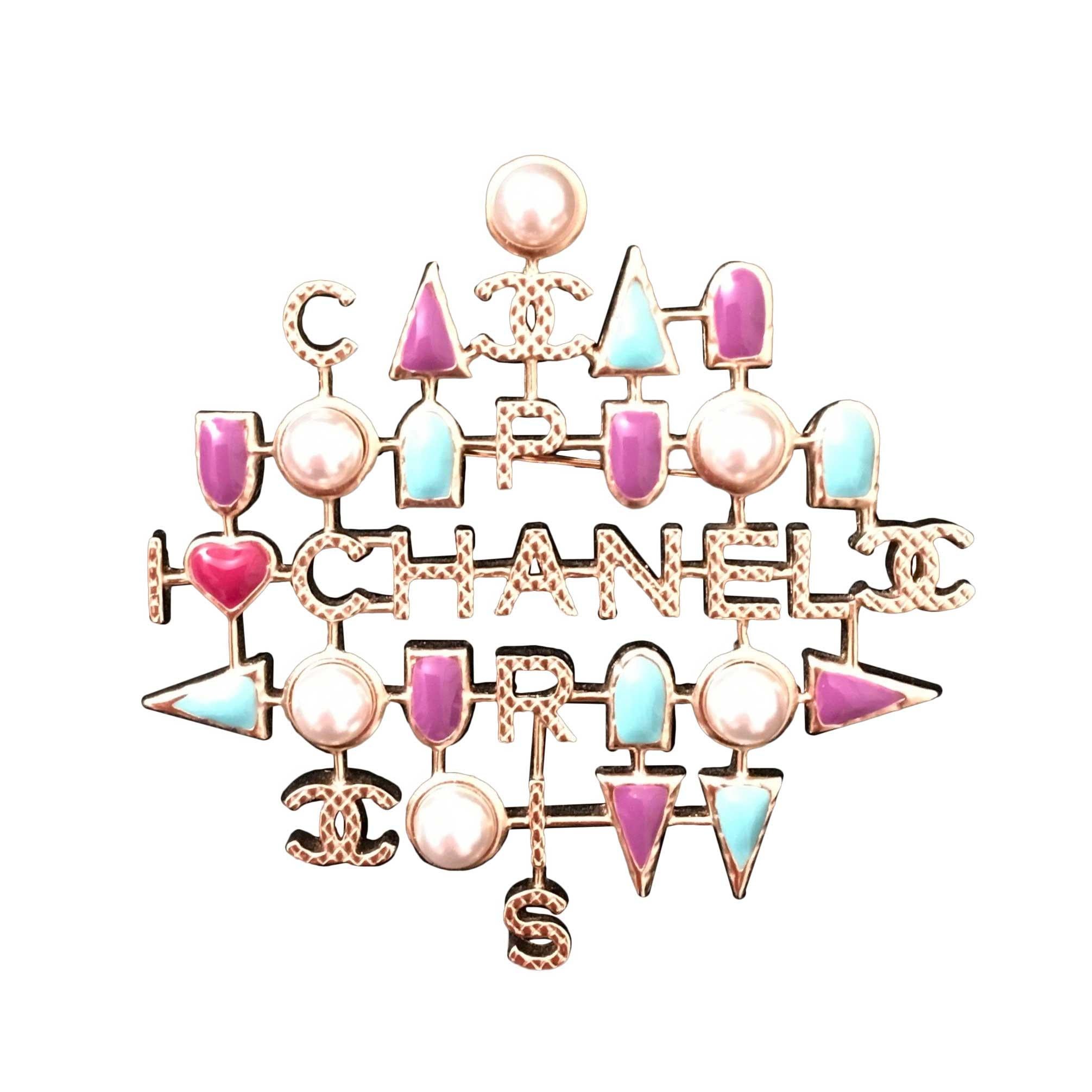 Chanel Pearl and Multi colored stones Brooch / Pin