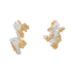 Loveness Lee - Darya - Natural Textured Gold and Silver Earrings