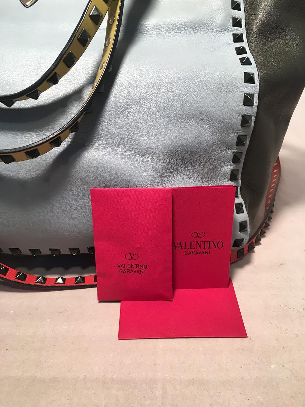 Valentino Garavani Studded Multicolor Leather Rockstud Tote Bag 3