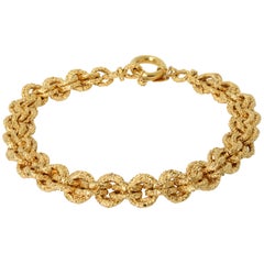 Chanel 1980s Vintage CC Logo Gold Plated Heavy Chain Necklace.