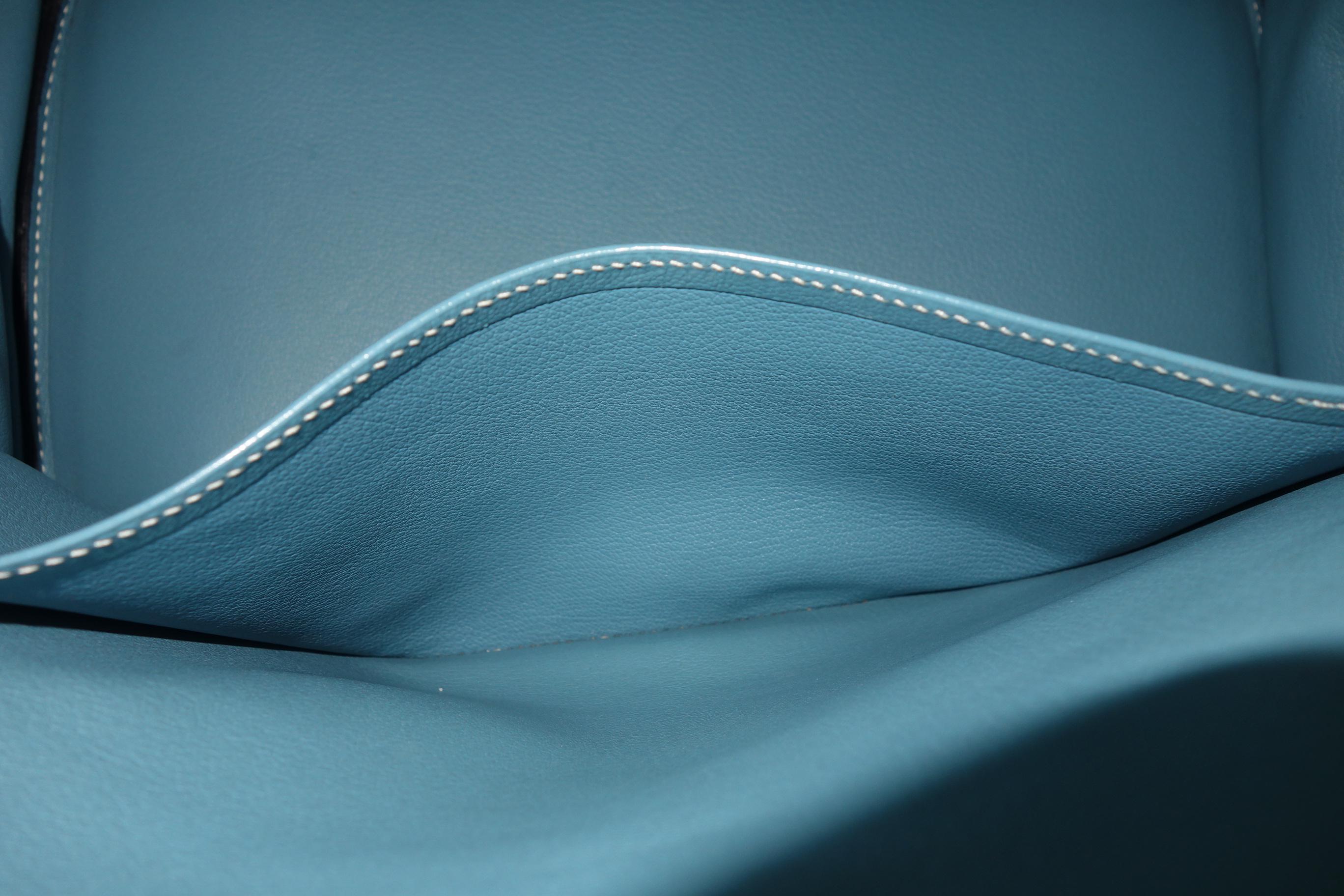 Hermès Taurillon Clemence Bleu Jean PHW 35 cm Birkin Top Handle Bag 16