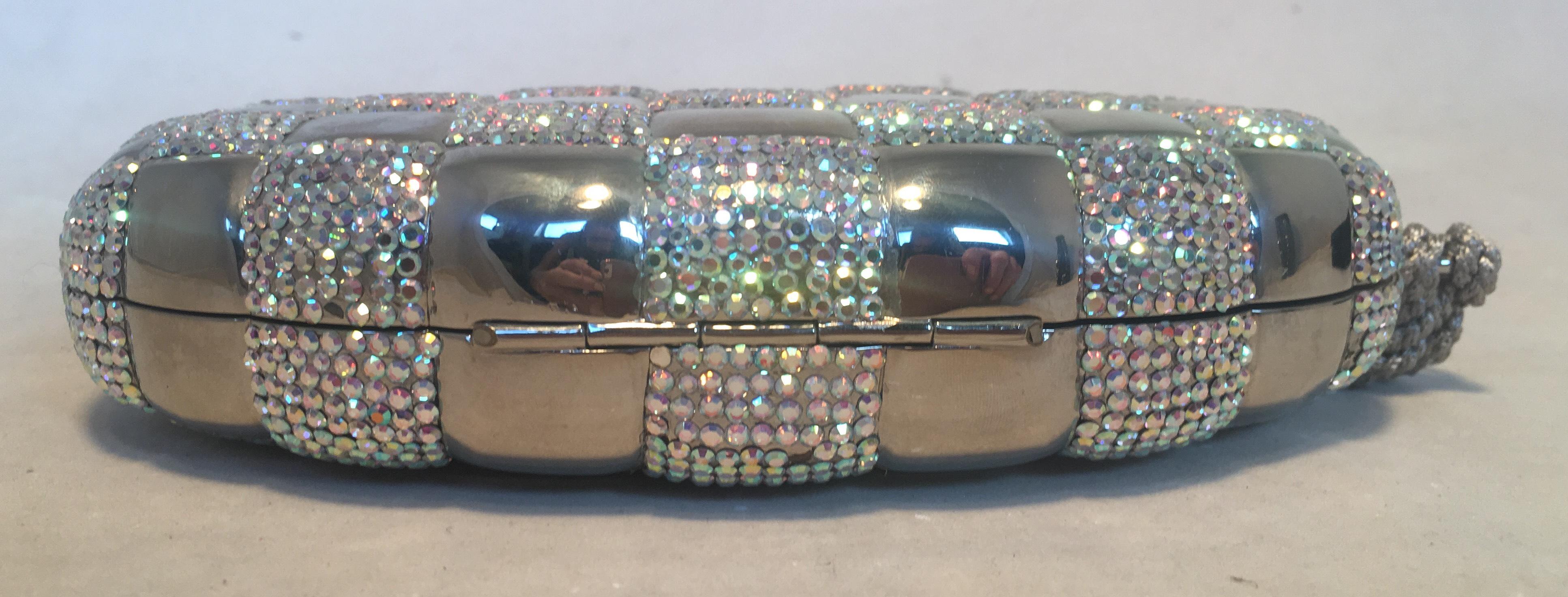 Women's Judith Leiber Swarovski Crystal Checkered Grenade Minaudiere Evening Bag
