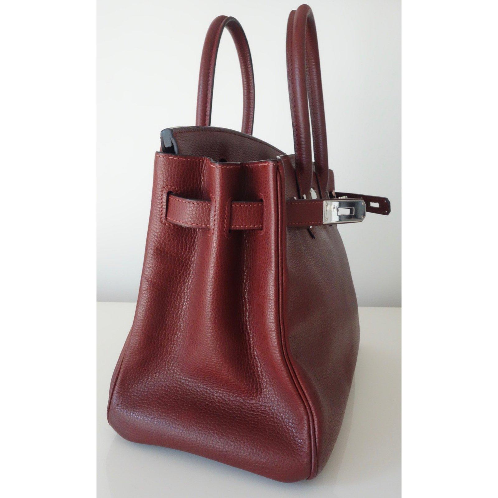 Hermès Taurillon Clemence Leather Bordeaux Burgundy Phw 30 cm Birkin Bag   4