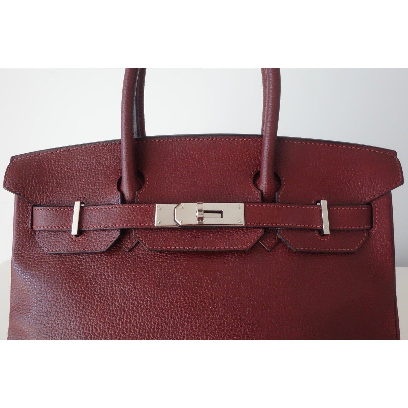 Hermès Taurillon Clemence Leather Bordeaux Burgundy Phw 30 cm Birkin Bag   5