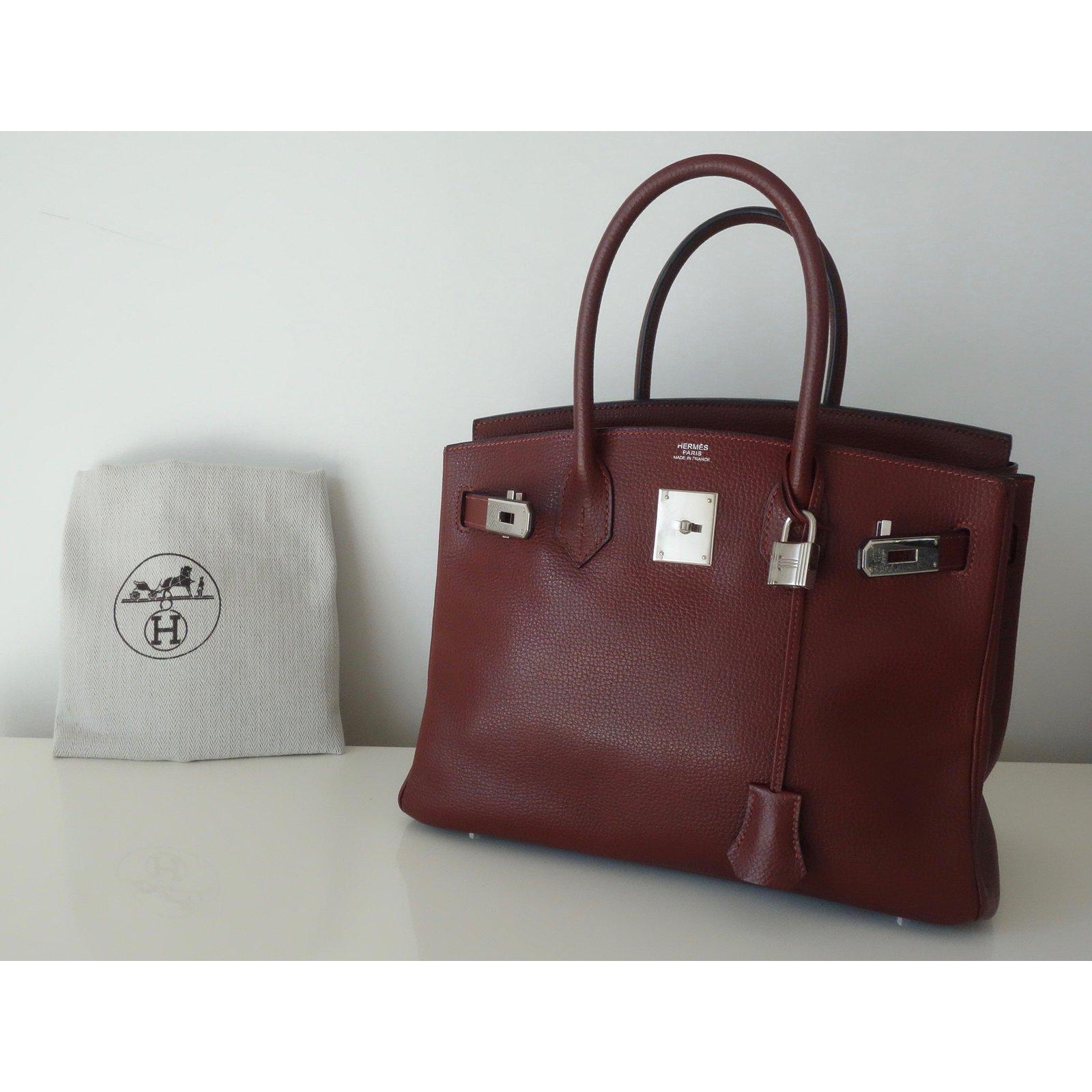 Hermès Taurillon Clemence Leather Bordeaux Burgundy Phw 30 cm Birkin Bag   8