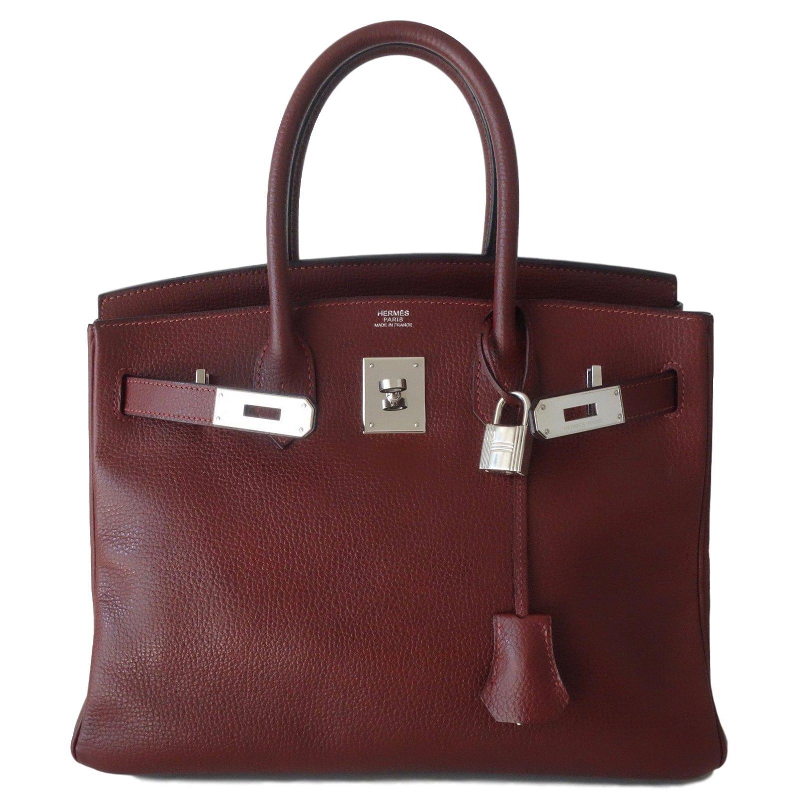 Hermès Taurillon Clemence Leather Bordeaux Burgundy Phw 30 cm Birkin Bag   9
