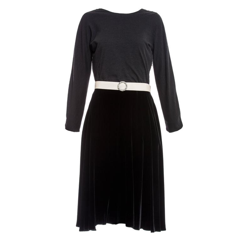 Lanvin Black Wool Jersey Silk Velvet Evening Dress, Fall 2006 For Sale ...