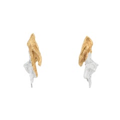 Loveness Lee Aria Small Gold and Silver Drop Textured Earrings