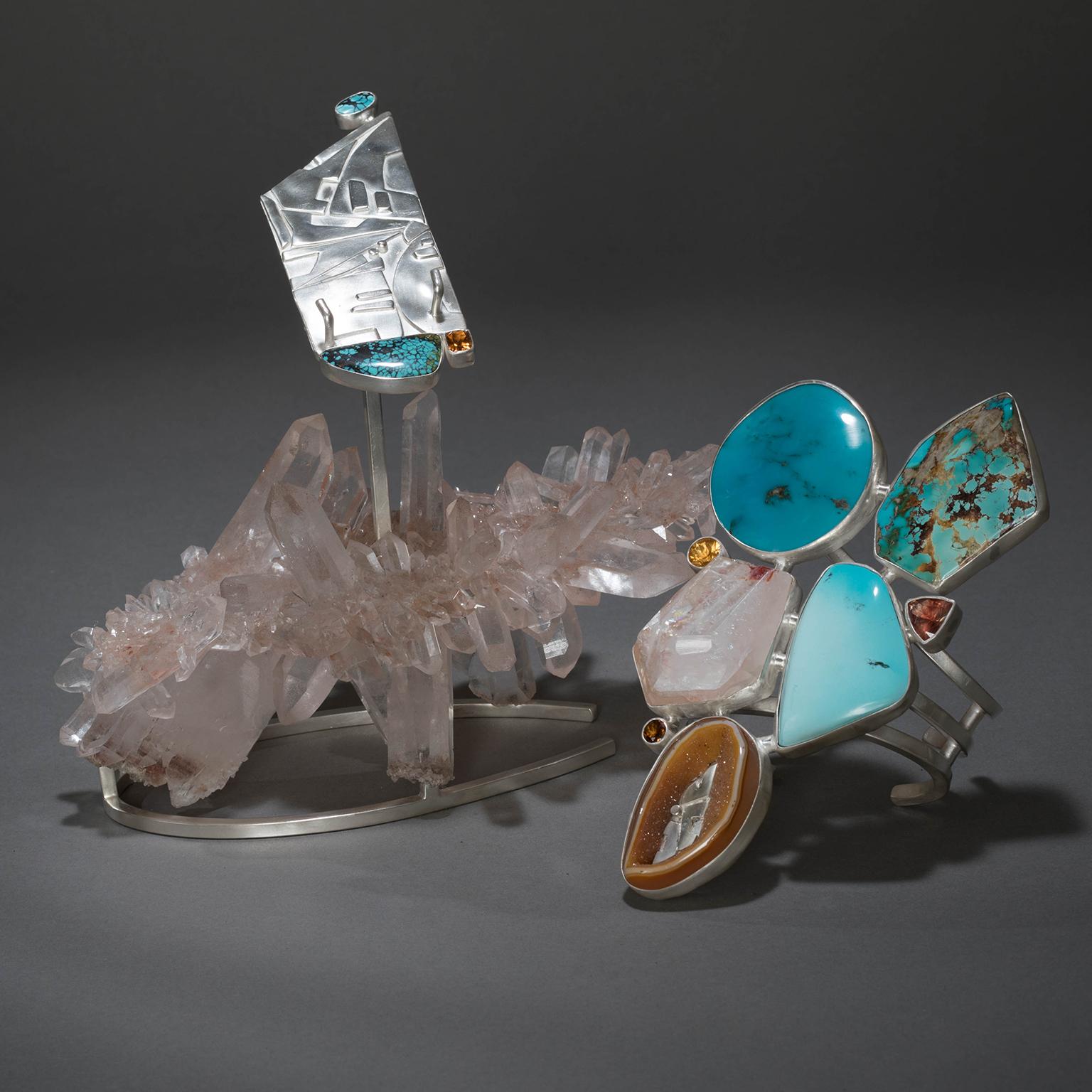 Studio Greytak Bracelet turquoise sur quartz de l'Himalaya avec citrine et pierre de soleil en vente 4