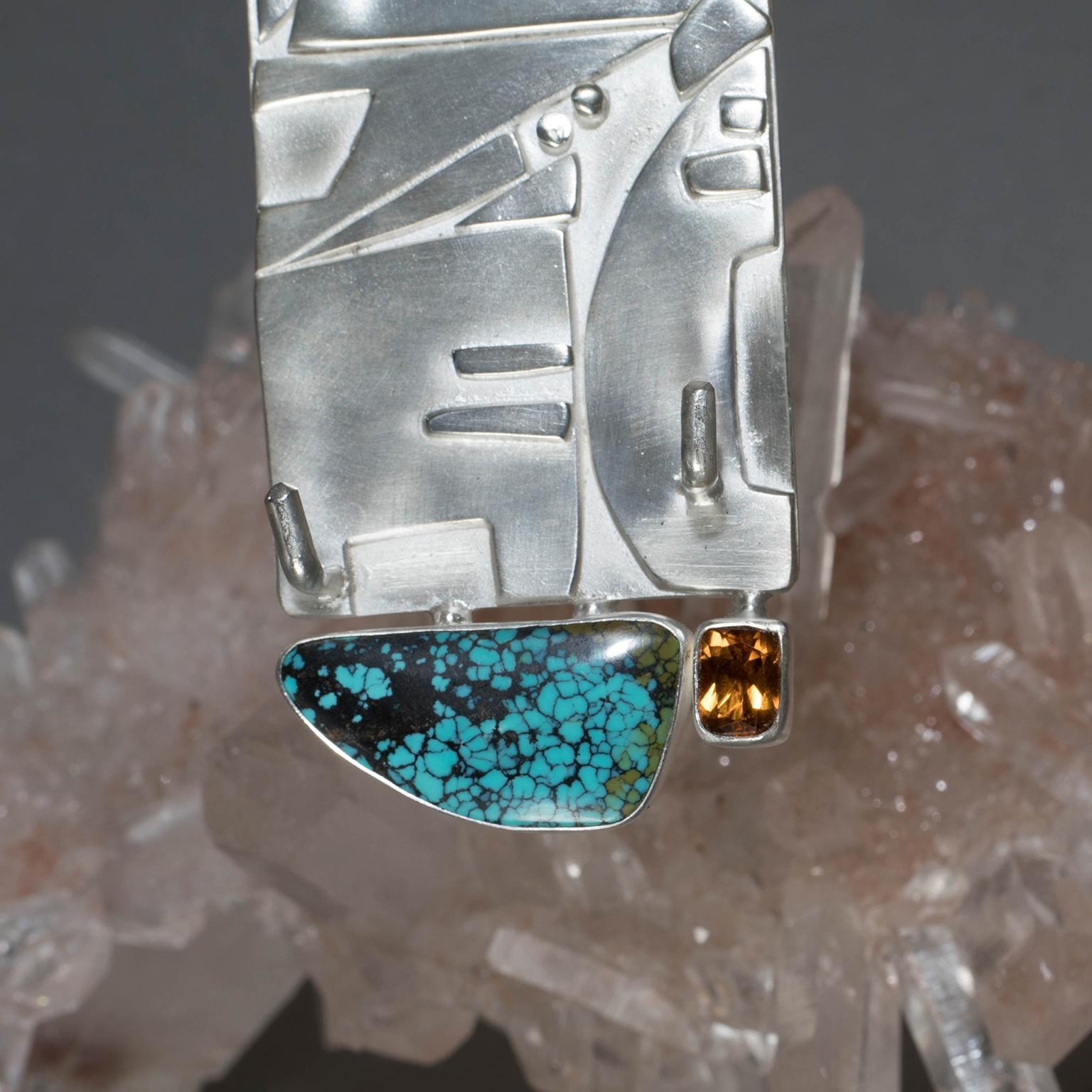 Studio Greytak 'Turquoise Bracelet On Himalayan Quartz' with Citrine & Sunstone For Sale 2