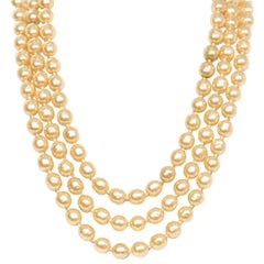 Chanel Vintage '50s-'60s Three Strand Pearl Necklace