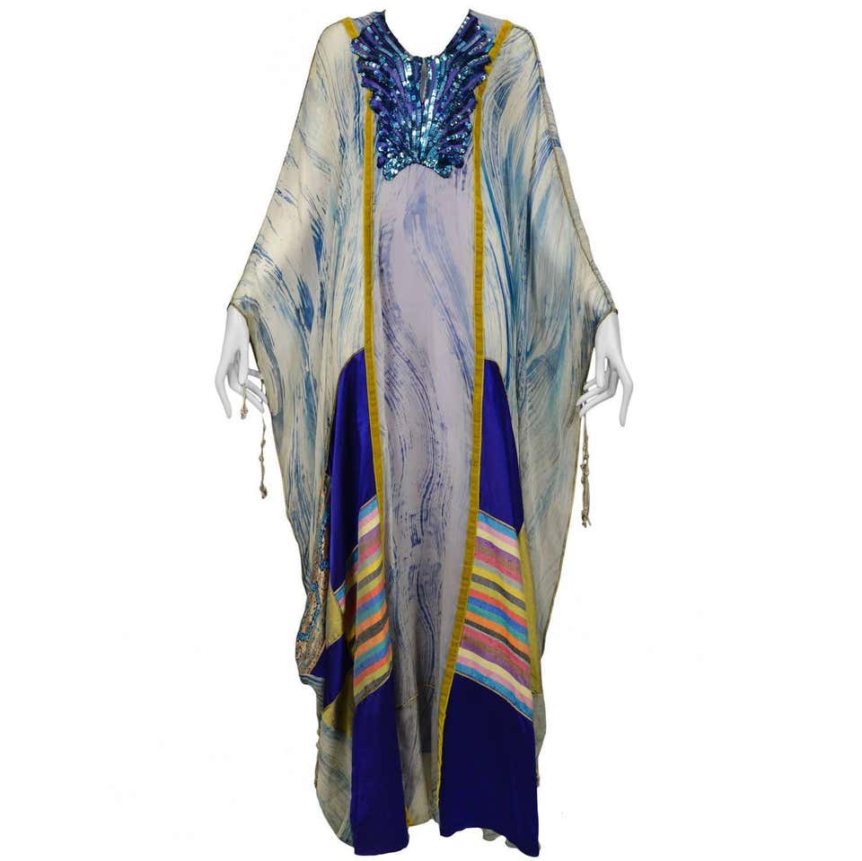 Thea Porter Blue Butterfly Caftan at 1stDibs | thea porter caftan