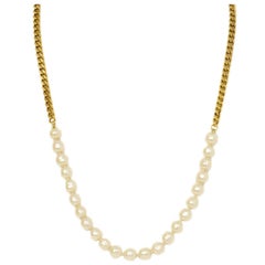 Chanel Vintage '84 Gold Chain & Pearl Necklace