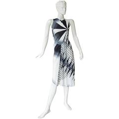 2001 Gaultier Asymmetric Pin Wheel Silk & Lace Runway Ad Campaign Dress 8