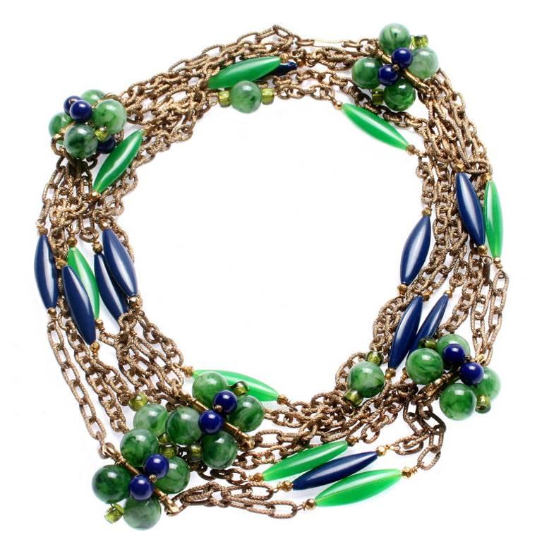 French Poured Glass Maison Gripoix Necklace