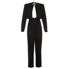 Pauline Trigere Black Pant Suit Circa 1970's