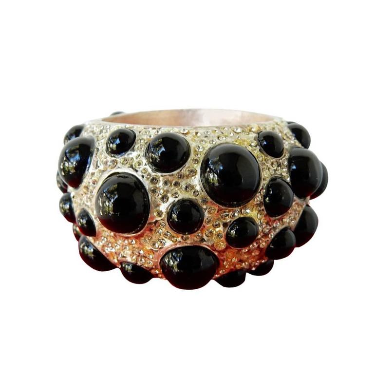 Rare Authentic Valentino Haute Couture Jeweled Runway Oval Cuff Bracelet