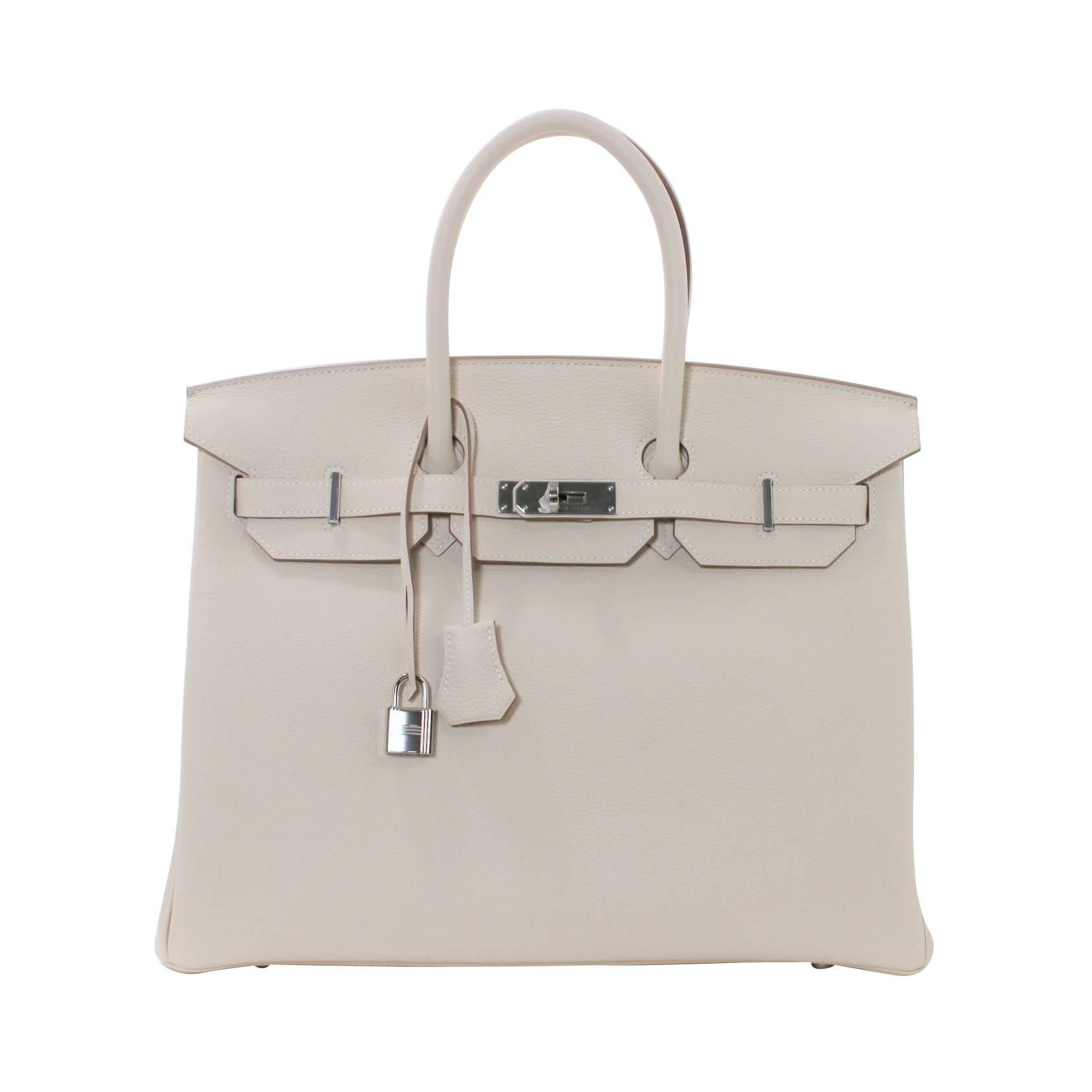 Hermès Birkin Craie Togo 35 cm with Palladium- Chalk White