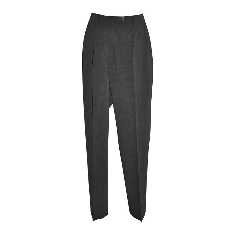 Jil Sander Gray "Fleetwool" Spring Wool Trousers For Sale at 1stDibs | jil sander wool pants