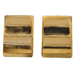 Huge Brushed Gold Vermeil Hardware Earrings