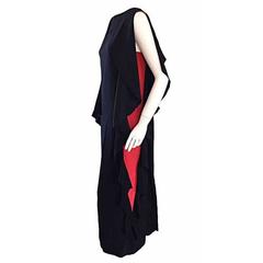 Incredible Vintage Chloe by Karl Lagerfeld Silk 2 - Sided Black Caftan Dress 3