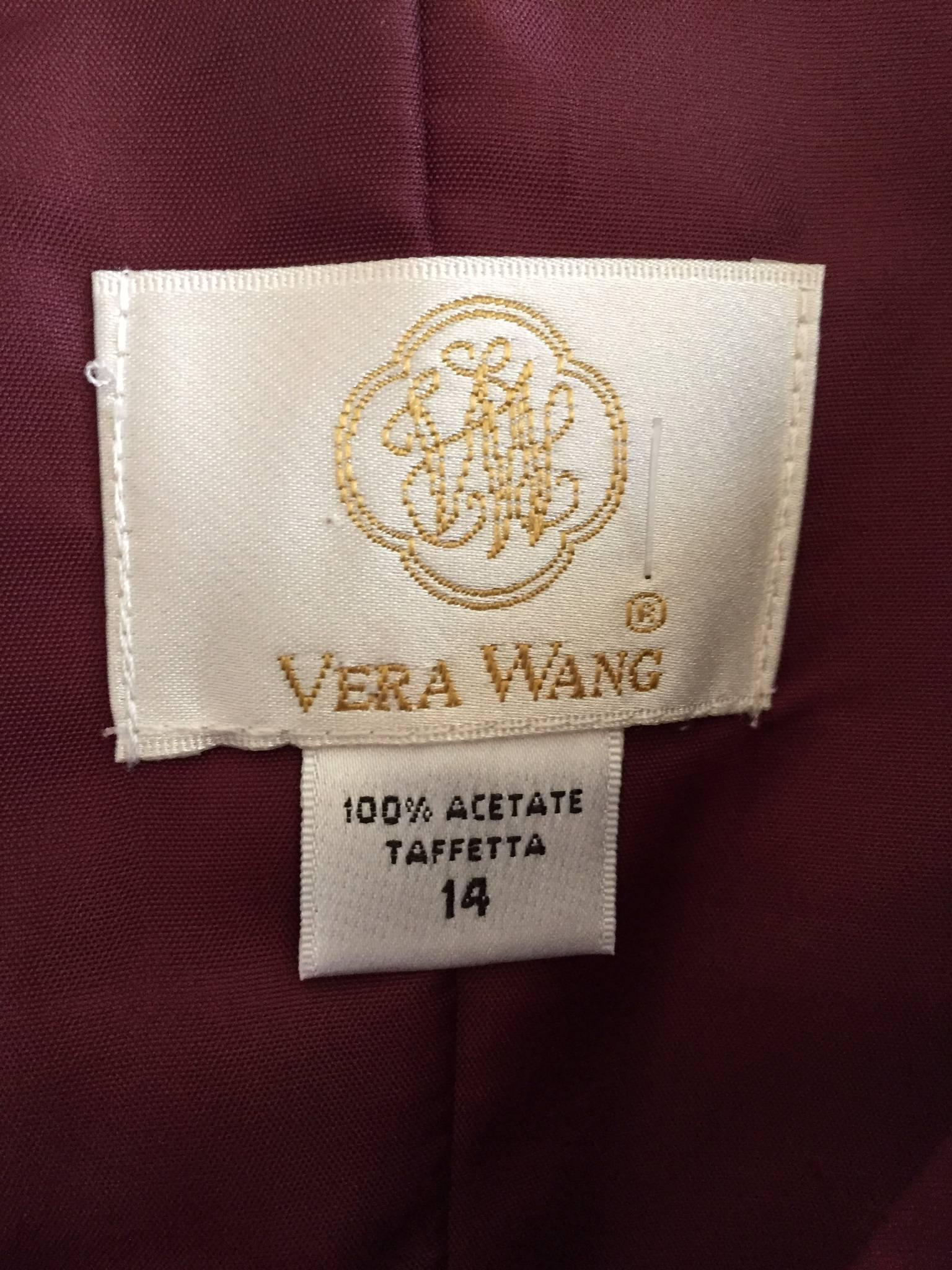 Stunning Vera Wang Size 14 Purple Taffeta Silk Tulle Vintage Evening Gown 2