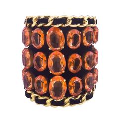 Vintage Chanel Important Massive Rhinestone Bangle 7