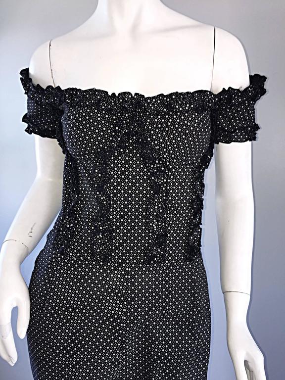Vintage Brioini Ruffled Corset Cropped Polka Dot Jumpsuit Onesie For