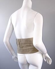 Brand New Vintage Calvin Klein Collection Hemp + Linen + Leather Tan Corset Belt