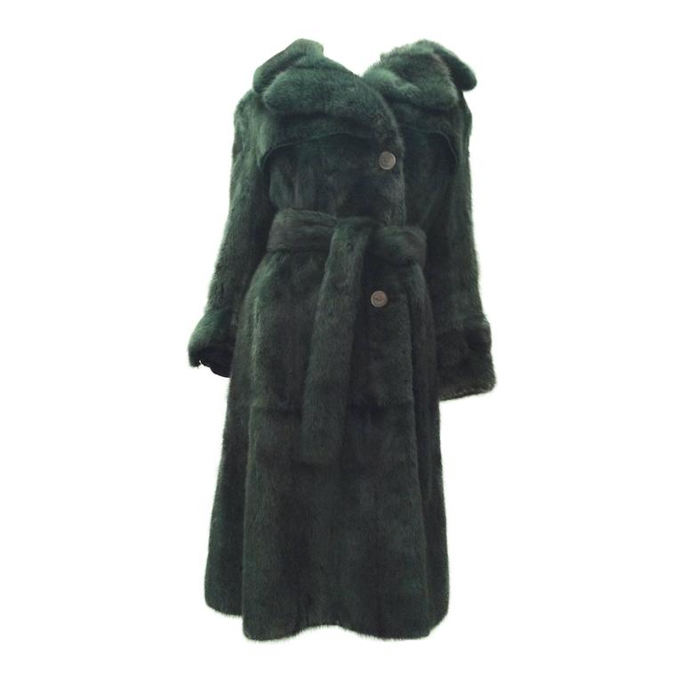 Ted Lapidus Green Mink Fur Coat at 1stDibs