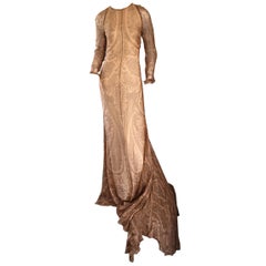 bill blass dresses Spectacular Vintage Bill Blass Original Runway Sample Gown w/ Dramatic Train