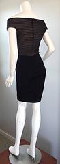 1990s Vintage Tadashi Shoji Black + Nude 90s Sexy Body Con Dress LBD Sz Medium