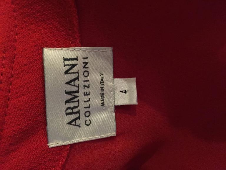 1990s Giorgio Armani Size 2 / 4 Body Con Vintage 90s Lipstick Red Dress ...